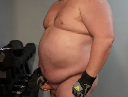 Muscle Chub Bear Working Out