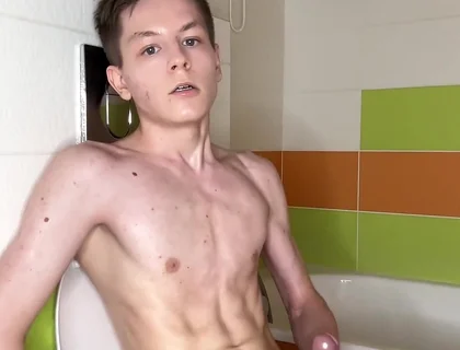 Good Jerking off Sitting on the Toilet