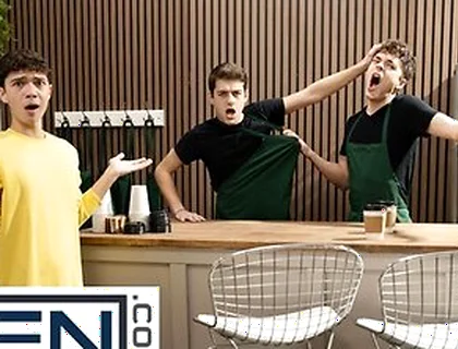 Men - Sam Ledger Wants A Coffee But Ends Up Taking Joey Millss Cock In His Mouth