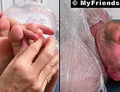 Tommy Bearhama Gets Mummified And Giggles With Feet Tickles