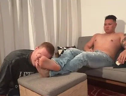 Chubby Stepdaddy Takes Pleasure In Giving His Subs Tickles