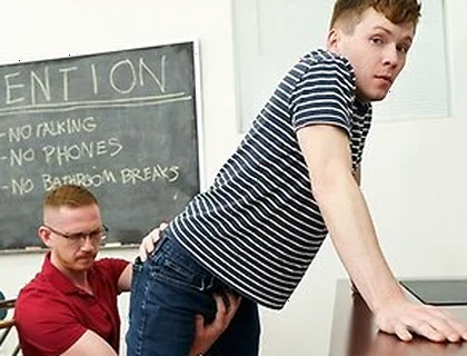 Brody Kayman And Damian Rose In While In Detention, Professor Kayman Has A Very Serious Talk With His Naughty Student 18