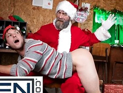 Men - Benjamin Blue Rides A New Christmas Toy In Front Of Stepdaddy Cakes, Then Rides Him Instead