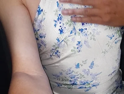 Crossdressing Cum Wearing Satin Halter Neck Dress