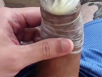 Giant and Thick Penis Releases Milk in the Condom