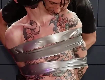 Nicky Tape Bondage in Rotate Table Sony