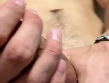 Young Muscle Guy Jerk off His Beautiful Uncut Cock
