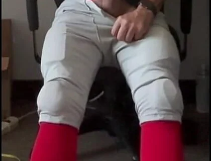 Jockdad87 Jerks and Shoots a Load in His Football Uniform