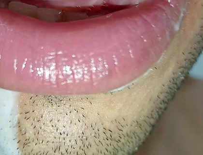 I Love Cum in My Mouth, Tongue Long Tongue, Kiss, Six Pack, Fitness Gym, Submissive, Women's Lingerie