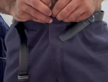 Security Guard Ejaculated on His Work Uniform in a Public Restroom.