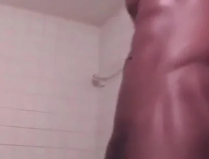 Stroking swinging my big black cock cumming hard