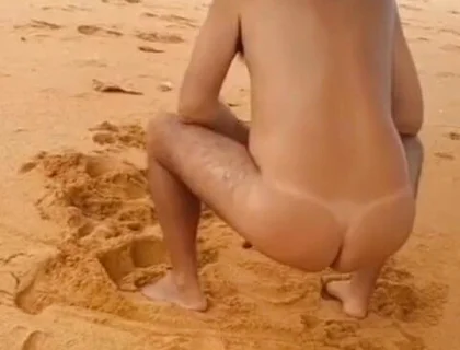 Ladysilva Naked on the Beach Showing off Her Sexy Tan Butt with a Sexy Tan Line