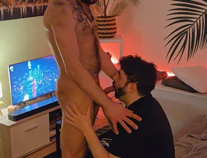 Hairy Straight Muscle Runner Gets His Big Cock Sucked and His Body Worshipped