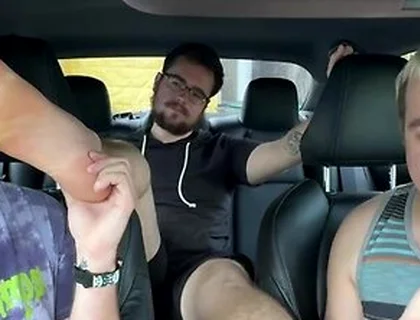 Car Ride Turns Into A Foot Licking And Worshipping