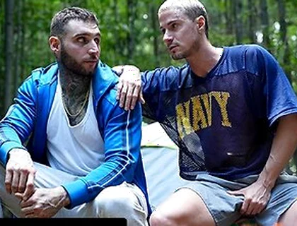 Curious Str8 Hunks Skyy Knox & Tony Dangelo Fuck In The Woods - French Subtitles