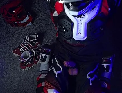 Horny Biker Plays with His Dick