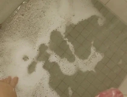 White Young Skinny Boy Under the Shower Piss and Cum