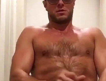 Having a Sweaty Oiled up Solo Session in the Hallway.