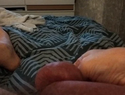 My Friend Lies on the Bed and Plays with His Big Cock