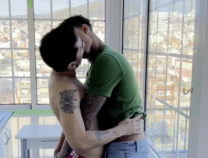 BBC Spreading Twink's Asshole Bareback