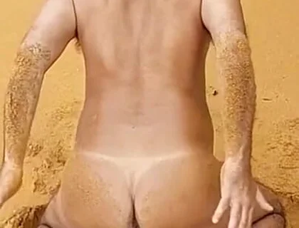 Ladysilva Naked on the Beach Horny with a Cock in Her Ass