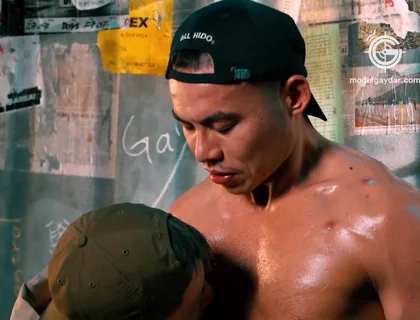 GIF-008 BBQ clerk. Rough sperm beef splashes three times in a row