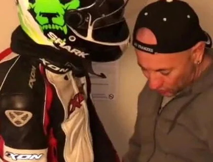 Humiliation at the hotel with fetish outfits biker